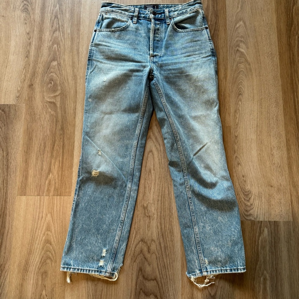 Abercrombie and Fitch Annie High Rise Ankle Straight Jeans